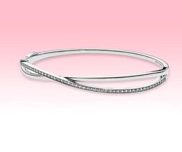 925 Sterling Silver Wedding BRACELET CZ diamond Women Jewellery for Entwined Bangle Bracelet with Original box sets9138045