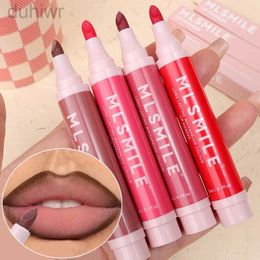 7858 Lip Pencils Contour Velvet Lip Liner Pen Double Sided Sexy Red Brown Nude lipstick Pencil Lasting Stickless Cup lipstick Makeup d240510