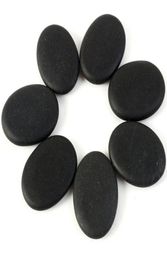 7pcs Lot Black Spa Rock Basalt Energy Toe Face Oval Stones Massage Lava Natural Stone Set Health Care Relaxation3017570