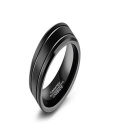 2019 Fashion Cool Men Tungsten Carbide Rings Pure Tungsten Black Rings for Men Jewellery 8mm Wide Men Wedding Engagement Rings1904801