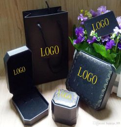 Black Bracelet Ring Box Brand Fashion Necklace Pendant Box B Red String Bracelet weding Jewelry Box2720329