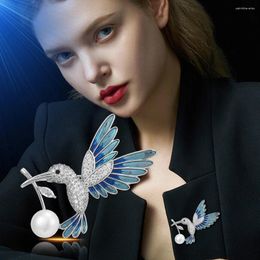 Brooches Fashion Trend Hummingbird Brooch Pin Female Personalised Animal Inlaid Rhinestone Dress Coat Party Jewellery Accessories Gift