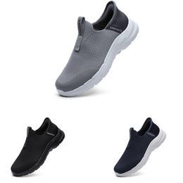 Free Shipping Men Women Running Shoes Anti-Slip Breathable Slip-On Solid Flat Black Grey Blue Mens Trainers Sport Sneakers GAI