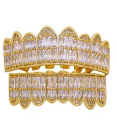 NEW Hip Hop Gold Teeth Grillz Top Bottom Grills Dental Mouth Punk Teeth Caps Cosplay Party Tooth Rapper Jewelry4166712