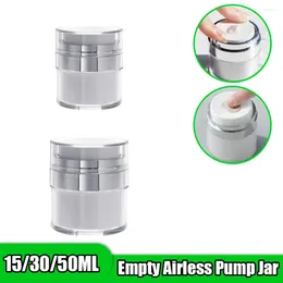 Storage Bottles 15/30/50ML Vacuum Bottle Airless Pump Jar Refillable Cream Gel Lotion Dispenser Travel Leak Proof Cosmetic Container Empty