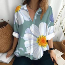 Women's Blouses Fashionable Women Shirts & Printing Casual Style And Button Large Size Shirt Long Sleeve Top