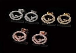 Asian Gold Jewellery Whole Hollow Ring Full Drill Stud Earrings Net Red Same Style Simple Diamond Earrings1133157
