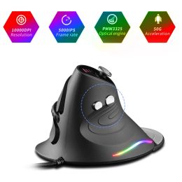 Mice Newest C10 5 Modes 10000DPI Gaming Mouse Mice Upright Optical Wired RGB LED Light Gamer Mouse For Desktop Laptop PC Gamer Mice