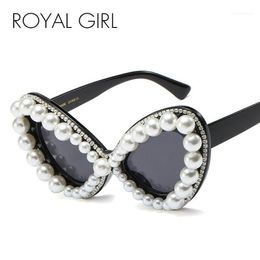 GIRL 2021 Fashion Butterfly Pearl Diamond Sunglasses Women Vintage Sun Glasses Cat Eye Eyeglasses Ss6751 172U