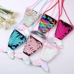 Children's cute and fashionable mermaid mini sequin girl baby lightweight one shoulder crossbody small bag 78% factory wholesale