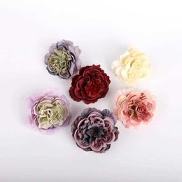 Decorative Flowers Wreaths 5 Pieces Retro Peony Home Decoration Accessories Wedding Decorative Flower Wall Bridal Clearance Diy Gift Box Artificial Flowers