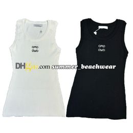Classic Knit Vest Designer Embroidered Logo Tanks Tees Summer Slim Knit Tank Tops Women Sports Vest Yoga Top