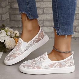 Casual Shoes Women Sneakers Ladies Floral Pattern Hollow Out Breathable Mesh Large Size Lightweight Non For Clearance