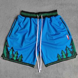 Men's Shorts MM MASMIG Blue Timber Printed Basketball Shorts with Zipper Pockets Russell Street Style Sports TrainPants J240510