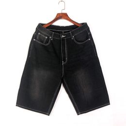 Classic Men's Jeans Seven Point Summer Fashion Solid Loose Straight Leg Capris Comfortable Breathable Casual Versatile Denim Shorts black