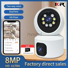 IP Cameras 4MP PTZ WiFi Camera Dual Screen Smart Home Safety Baby Camera AI Tracking Bidirectional Audio Colour Night Vision HD CCTV Monitoring d240510