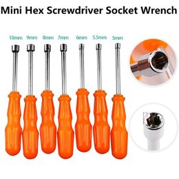 5/5.5/6/7/8/9/10mm Socket Wrench Mini Hex Bit Screwdriver Nut Shank Drill Adapter Hand Tools With PP Handle