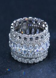 Luxury AAA CZ Bride Wedding Love Rings Size 69 Jewelry Designer Copper White Cubic Zirconia Brass Silver Pierced Diamond Ring For2305071