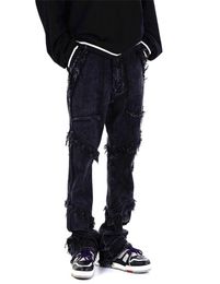 Men039s jeans unledonjm hip hop bagliori abbigliamento 2021 gamba larga streetwear black goth sbitine jeens per mez697614221
