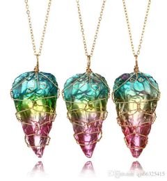 Natural Crystal Quartz Healing Point Chakra Bead Gemstone Necklace Pendant original natural stonestyle Pendant Necklaces Jewellery 7374351