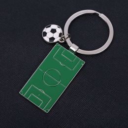 keychains lanyards Wholesale metal alloy keychains in stock, cross-border team souvenirs, creative gifts, football field keychain pendants