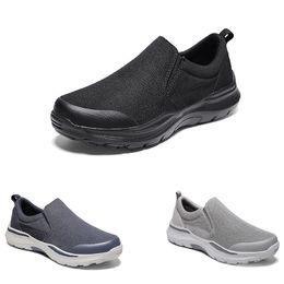 Free Shipping Men Women Running Shoes Anti-Slip Breathable Slip-On Soft Solid Black Grey Blue Mens Trainers Sport Sneakers GAI