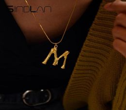 Pendant Necklaces Sindlan Big Initial Letter Necklace Gold Neck Chain Long Statement Boho Capital Letters For Women1169097