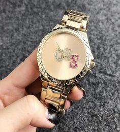 Brand Watch for Women Lady Girl colorful crystal style metal steel band quartz wrist Watches GS106523901