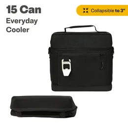 Storage Bags 15 Can Everyday Cooler Insulated Soft With Collapsible Design Black