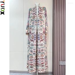 Women's Trench Coats Miyake Pleated Vintage Robe Hundred Fashion Long Sleeve Dress Printed Coat Comfortable Casual 2024 Summer