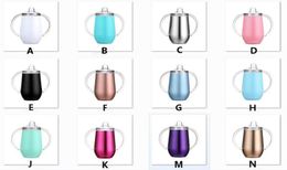 Sippy cup 10oz Kid water bottle Stainless Steel tumbler with Handle Wine Glasses Egg Cups with Handle and Lid In Stock9054831