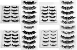 5 pairs Mixed Style Multipack False Eyelash 3D Soft Mink Eyelashes Wispy Long False Lashes Natural Eye Makeup Faux Eye Lashes Exte9033235