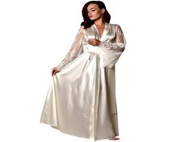 Women Pajamas Women Satin Long Nightdress Silk Lace Lingerie Nightgown Sleepwear Sexy Robe nightgown sexy lingerie 86425604