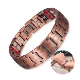 Pure Copper Energy Bracelet Men Germanium Therapeutic Magnetic Bracelet Copper Vintage Chain Link Bracelets for Men Arthritis 22048492244