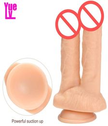 YUELV 827 Inch Double Headed Dildo Adult Sex Toys For Women Anal Vaginal Artificial Penis With Suction Cup Gspot Stimulate Femal2255835