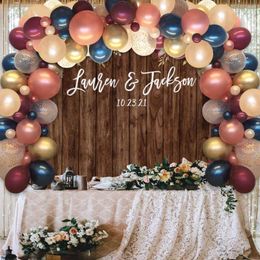 Party Decoration Navy Burgundy Balloon Garland Kit With Red Rose Gold Balloons For Wedding Girls Women Birthday Bridal Shower Decorations