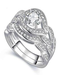ring 2017 New Arrilval Fashion Jewelry 10KT White Gold Filled Topaz CZ Gemstones Engagement Wedding Bridal Ring Set Size 5117681844