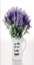Lavender Artificial Bunch Silk flowers Lavenders For Wedding Party Home office restaurant Decorative lavender artificial SF052743418
