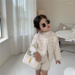 Clothing Sets Girls Tweed Outfit Toddler Autumn Clothes Set Fall Boutique Kids Female Children Baby Top And Bottom Two Piece