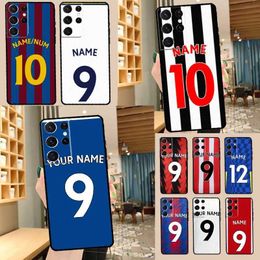 Cell Phone Cases Personalised football name phone case for Samsung Galaxy S22 S23 S21 S20 FE Ultra S8 S10 Plus Note 10 20 Ultra Cover J240509