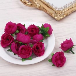 Decorative Flowers Yoshiko 20pcs Fresh Artificial Small Tea Bud Simulation Rose Silk Flower Decoration Head DIY Accessories