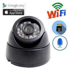 IP Cameras Mini WIFI IP Camera Home Safety Audio Wireless Night Vision CCTV Dome Video Monitoring P2P Black SD Card Slot d240510