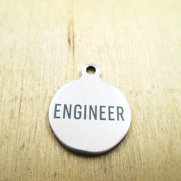 Pendant Necklaces 20pcs/lot--engineer Stainless Steel Charms - Laser Engraved Customized DIY Pendants