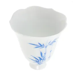 Wine Glasses White Porcelain Hand Painted Tea Cup Cups Coffee Mugs Reusable Teaware Serving Office Petal Vintage Ceramics Decorative