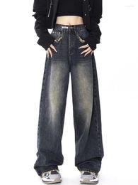 Women's Jeans High Straight Waist Women's Harajuku Vintage BF Style Streetwear All-match Loose Fashion Female Wide Leg Denim Trousers