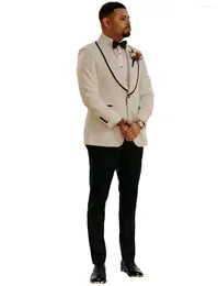 Men's Suits Jacquard Jacket Vest Solid Pants Suit Three Pieces Shawl Lapel Banquet Prom Wedding Dinner Tuxedos