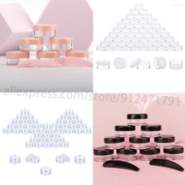 Storage Bottles 50Pcs 2g - 20g Colorful Covers Plastic Bead Box Round Refillable Makeup Organizer Boxes Empty Cosmetic Containers
