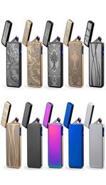 New Double ARC Electric USB Lighter Rechargeable Plasma Windproof Pulse Flameless Cigarette lighter Colourful charge usb lighters1137218