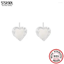 Stud Earrings S'STEEL Sterling Silver 925 Luxury Design Love Agate Studs Earings For Women Aesthetic Dainty Promise Designer Jewelry