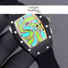Luxury Watch Date Business Leisure RM037 Vollautomatische mechanische Uhren -Keramik -Hülle Tape Womens 755J